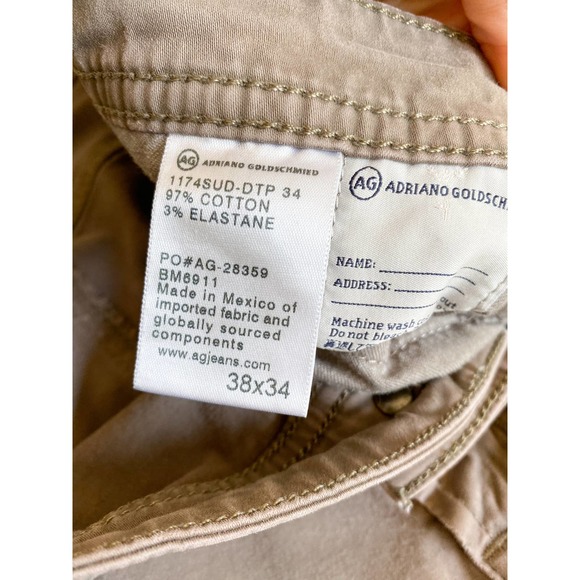 AG ADRIANO GOLDSCHMIED Men's Khaki The Graduate Tailored Leg Jeans sz 38 X 34 - Picture 10 of 11